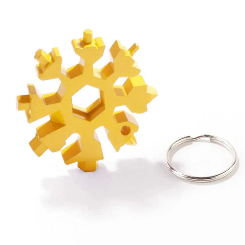 18-in-1 Snowflake Multi-Tool: Outdoor Camping Wrench, Bottle Opener, Screwdriver Anti Spier