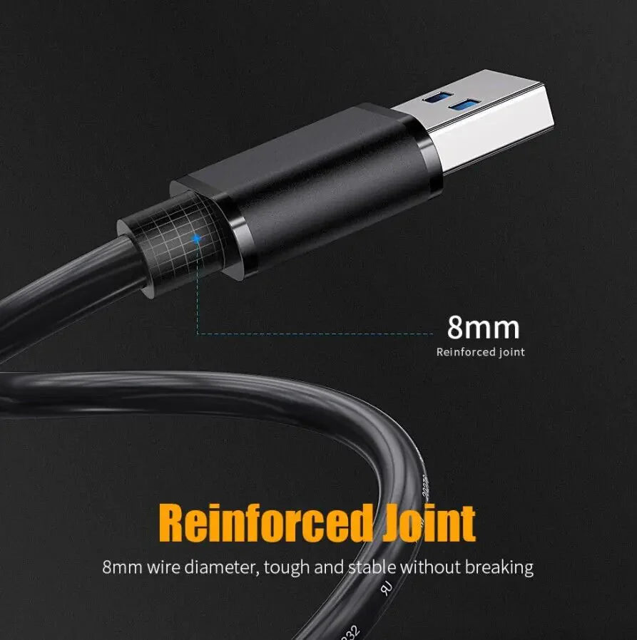 USB 3.0 A Male to A Male Cable Data Transfer Super Speed Power Charger Metal 6FT Anti Spier