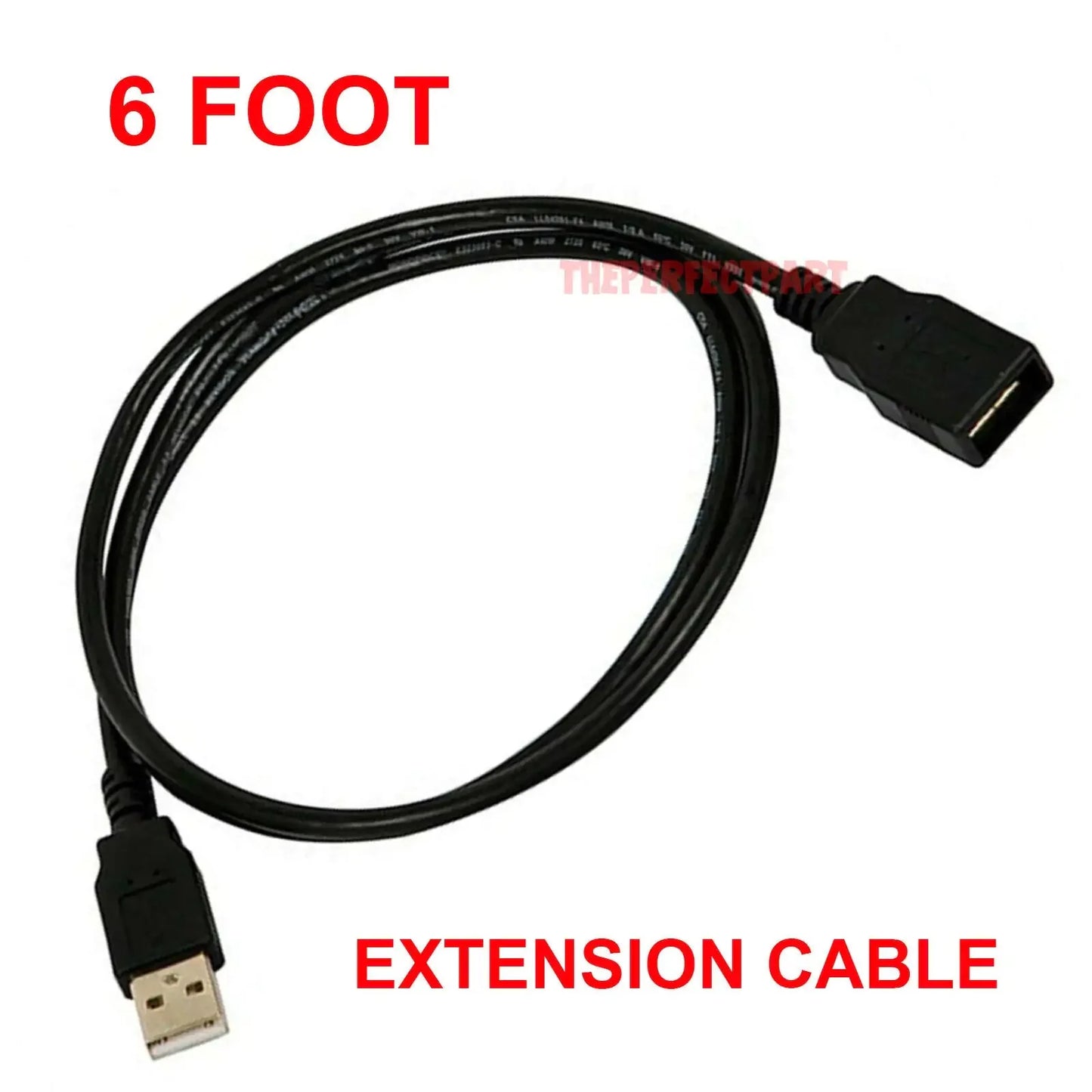 6FT USB 2.0 Male to Female Extension Data Charger Cable Cord Adapter M/F 6 Feet Anti Spier