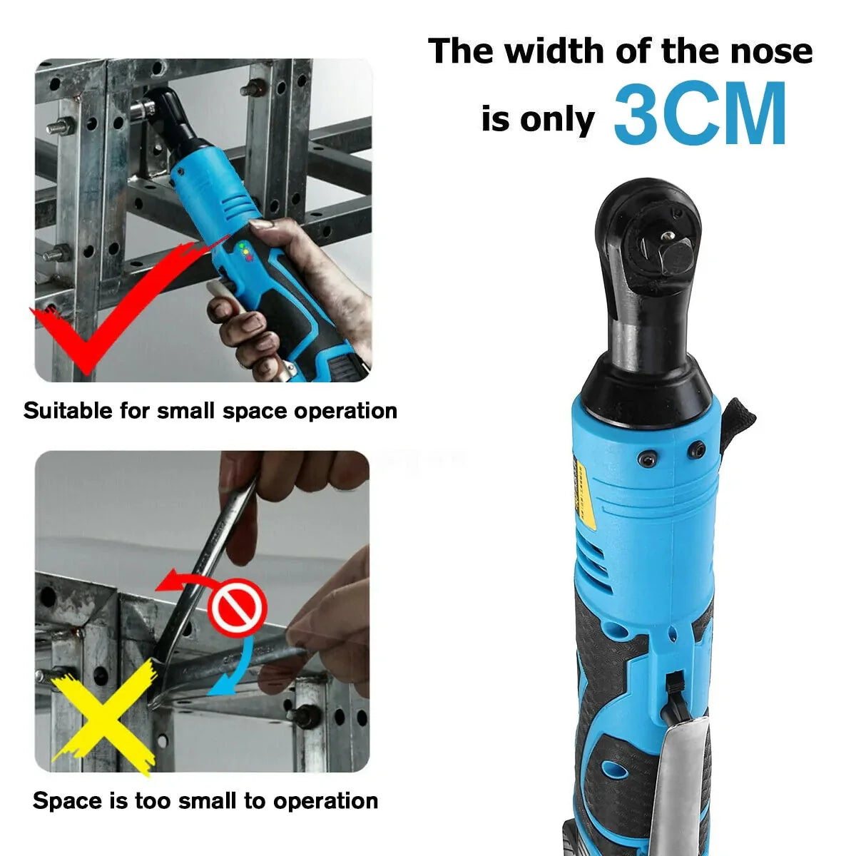 Electric Wrench 3/8" Cordless Ratchet 42V Anti Spier