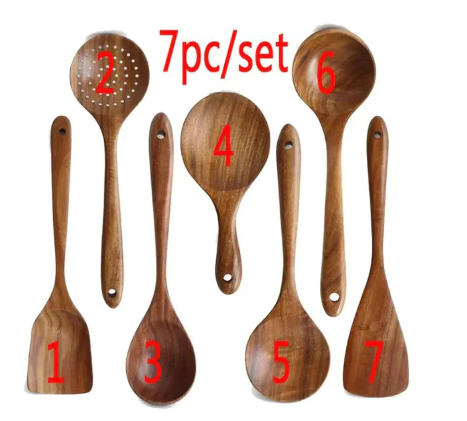 Essential Non-Stick Cookware & Wooden Spoon Set Anti Spier