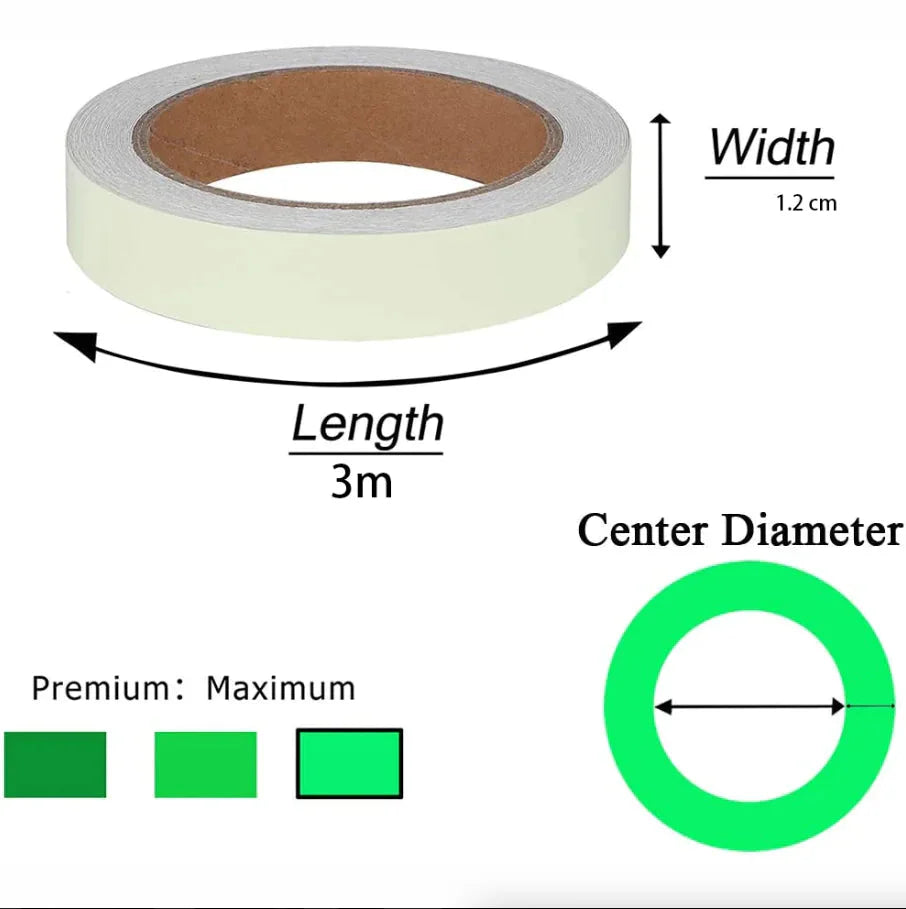 2PC Luminous Tape Self Adhesive Glow In The Dark Wall Sticker Fluorescent Light Anti Spier