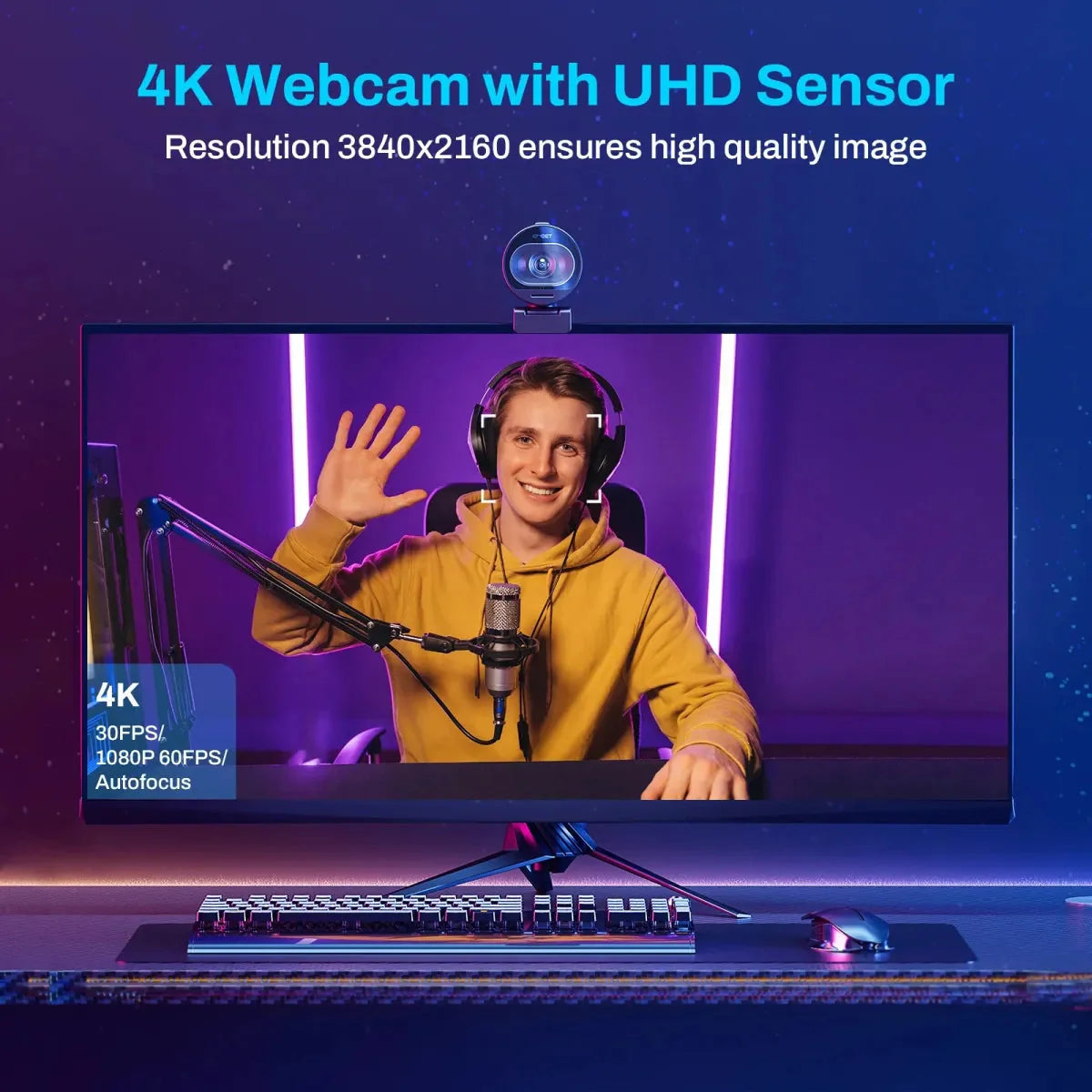 Ultra-clear 4K Live Broadcast Computer Camera Anti Spier