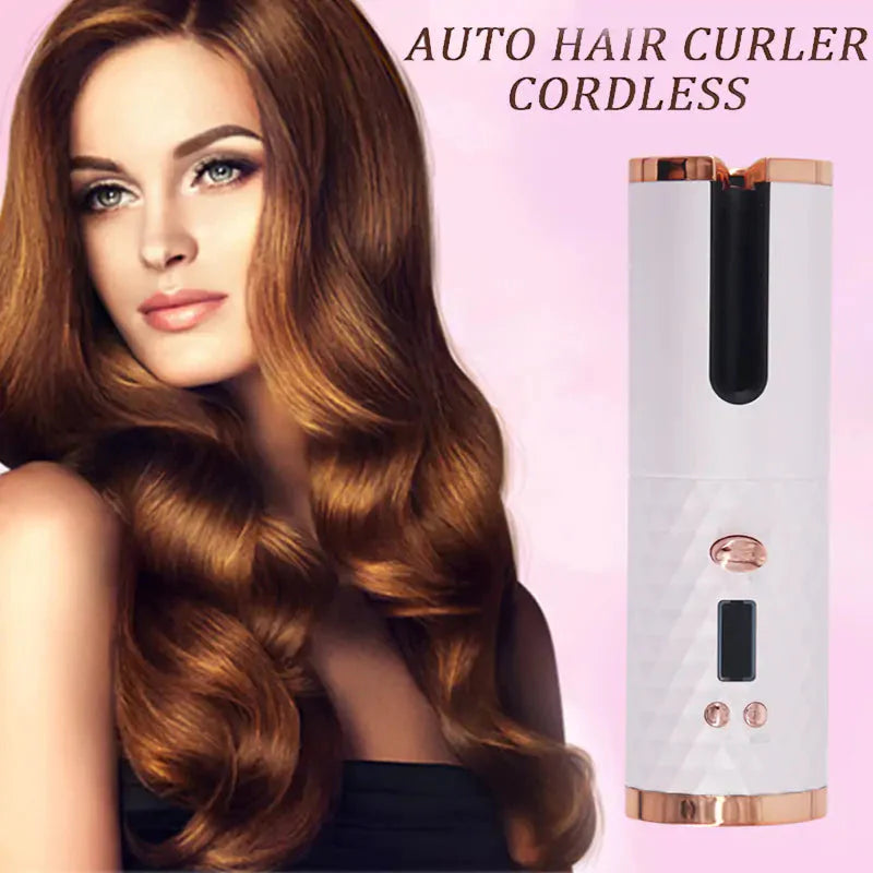 Cordless Auto Rotating Ceramic Hair Curler Anti Spier