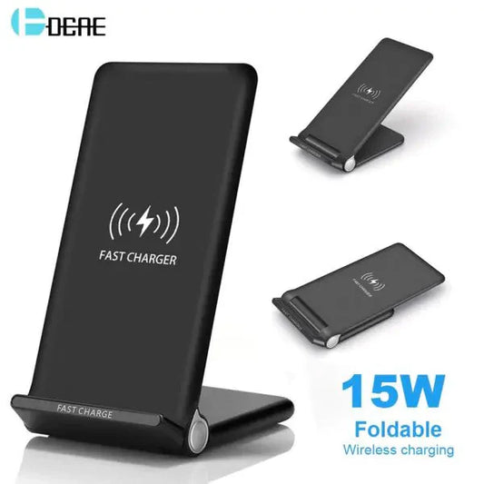 15W FAST WIRELESS CHARGER WITH STAND QUICK CHARGE Anti Spier