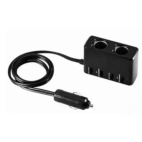 Dual Car 12v Outlet with 4 USB all Gadget Charger Anti Spier