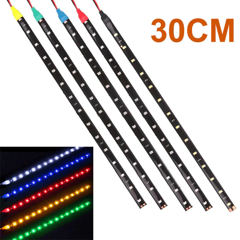 Lot Waterproof 12''/15 DC 12V Motor LED Strip Underbody Light For Car Motorcycle Anti Spier