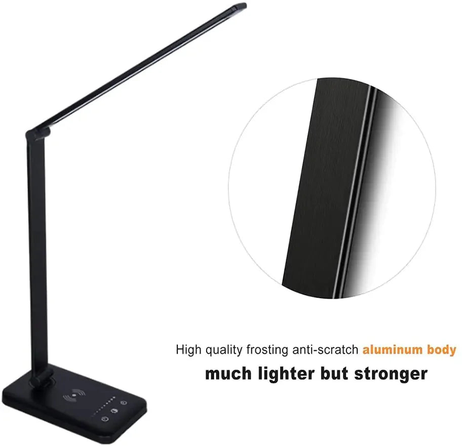 5 Lighting Mode LED Desk Lamp + Wireless Phone Charger Anti Spier