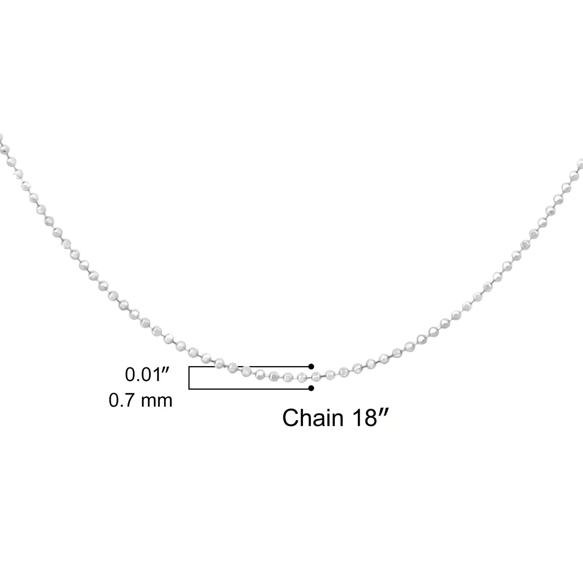 .925 Sterling Silver 0.7mm Slim and Dainty Unisex 18" Inch Ball Bead Chain Necklace - Anti Spier - Anti Spier - necklace