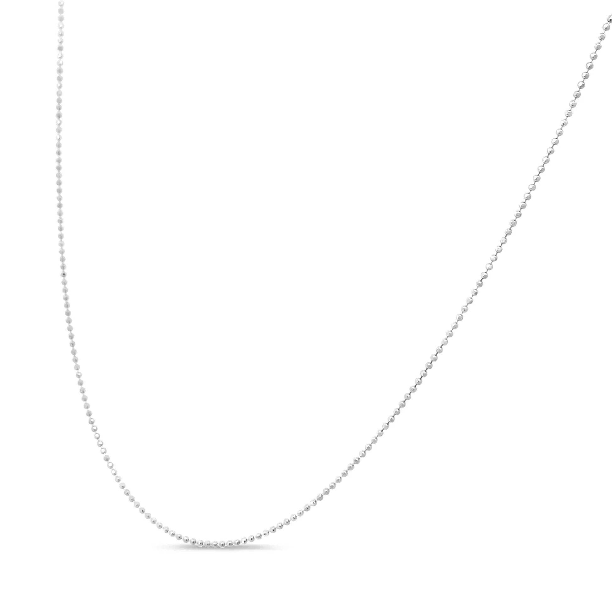 .925 Sterling Silver 0.7mm Slim and Dainty Unisex 18" Inch Ball Bead Chain Necklace - Anti Spier - Anti Spier - necklace