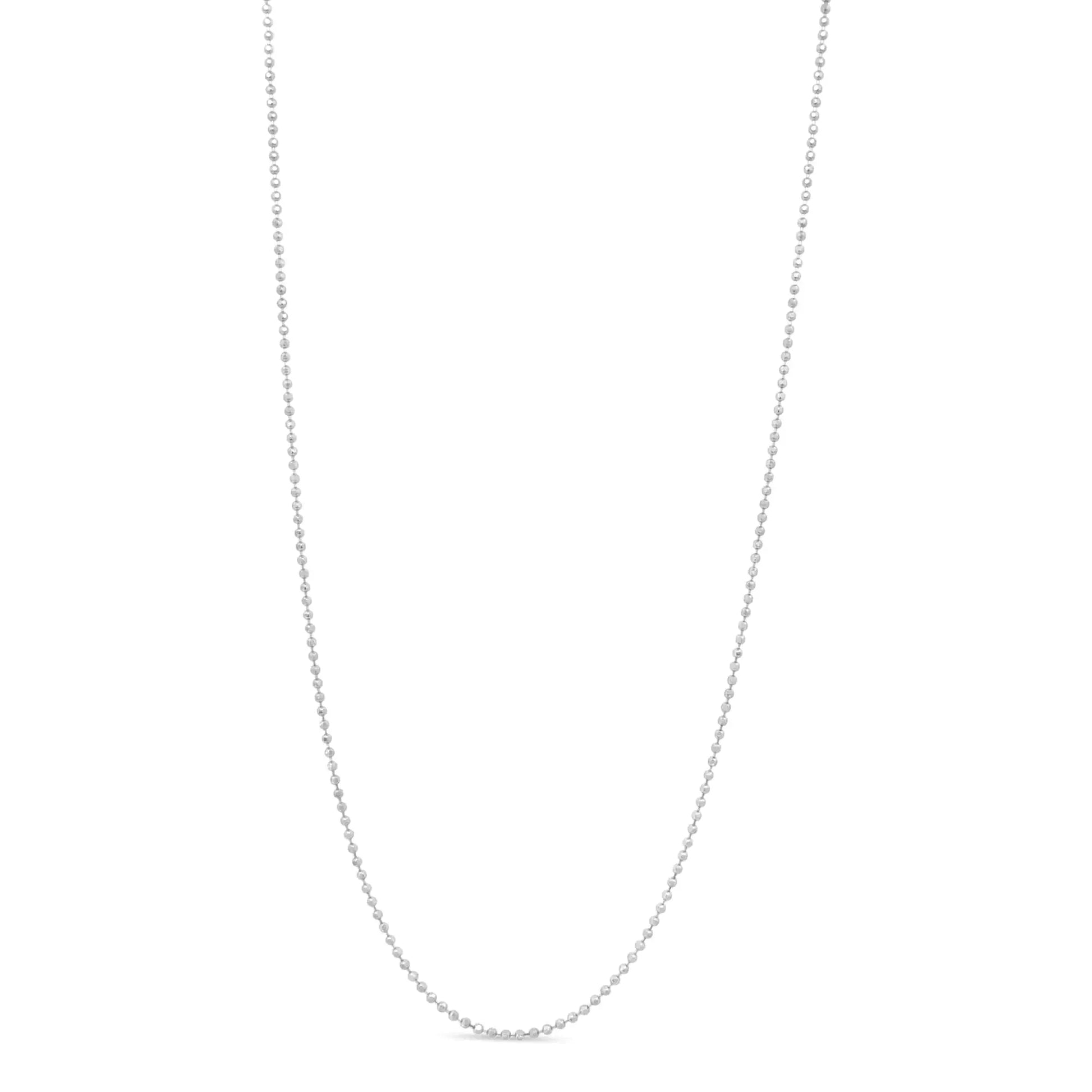 .925 Sterling Silver 0.7mm Slim and Dainty Unisex 18" Inch Ball Bead Chain Necklace - Anti Spier - Anti Spier - necklace