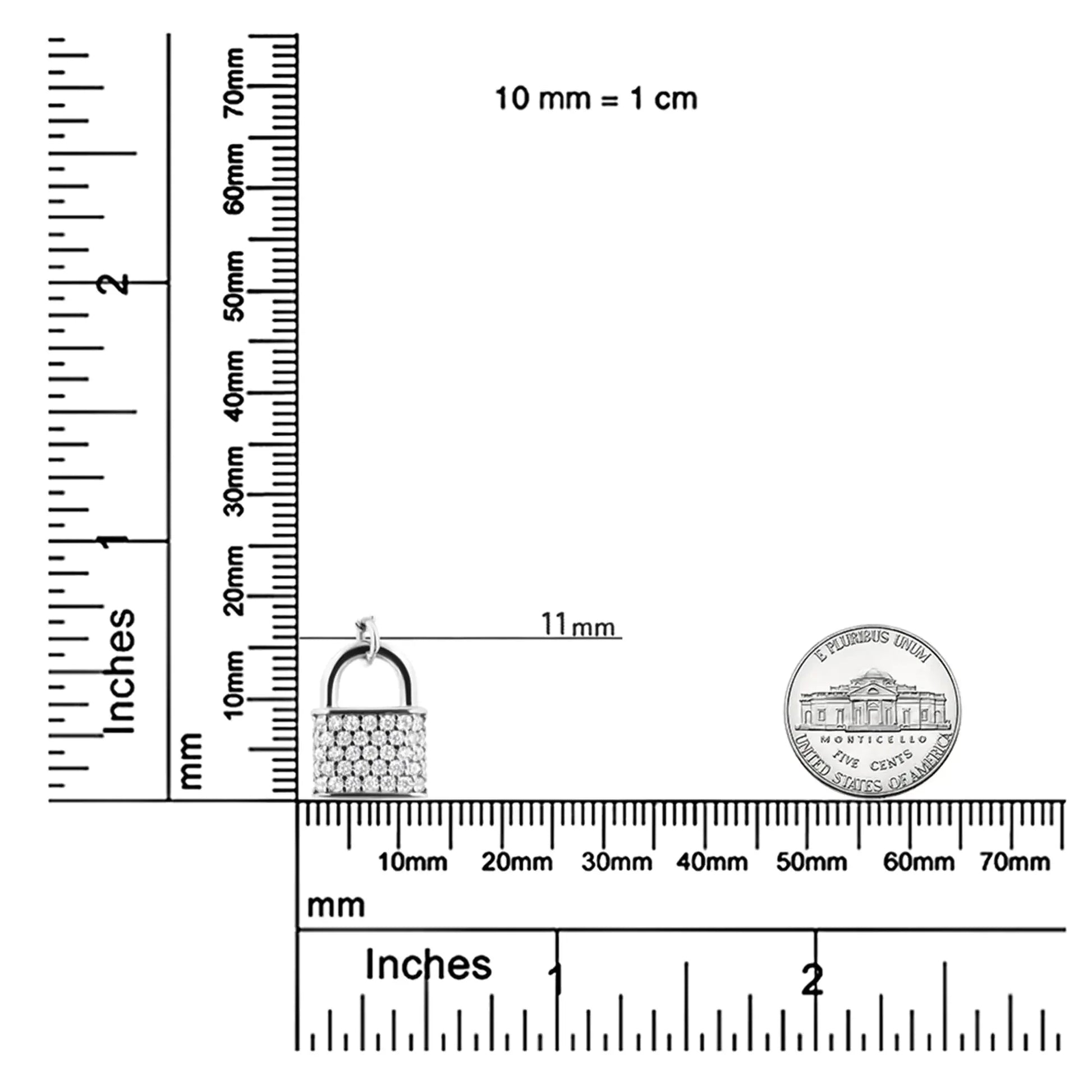 .925 Sterling Silver 1/4 Cttw Diamond Lock Pendant Necklace with Paperclip Chain (H - I Color, SI2 - I1 Clarity) - Anti Spier - Anti Spier - 