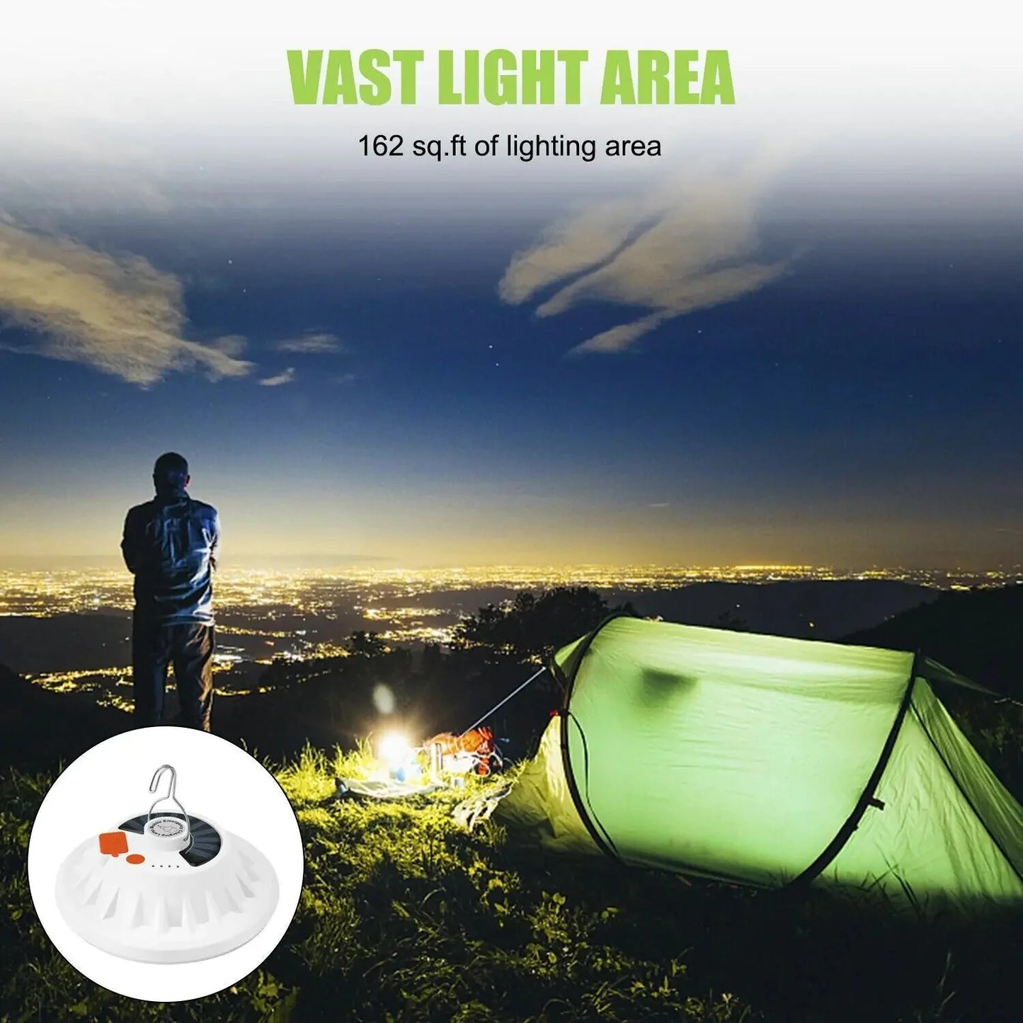 Rechargeable 60 LED Outdoor Camping Tent Light USB & Solar Lantern Hiking Lamp Anti Spier