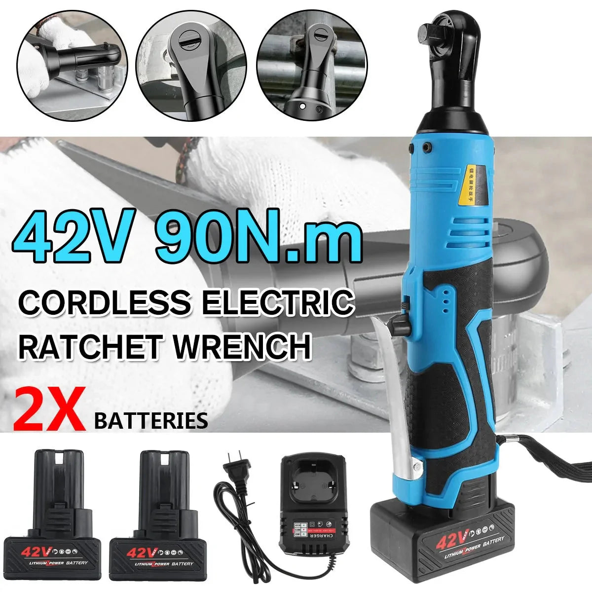 Electric Wrench 3/8" Cordless Ratchet 42V Anti Spier
