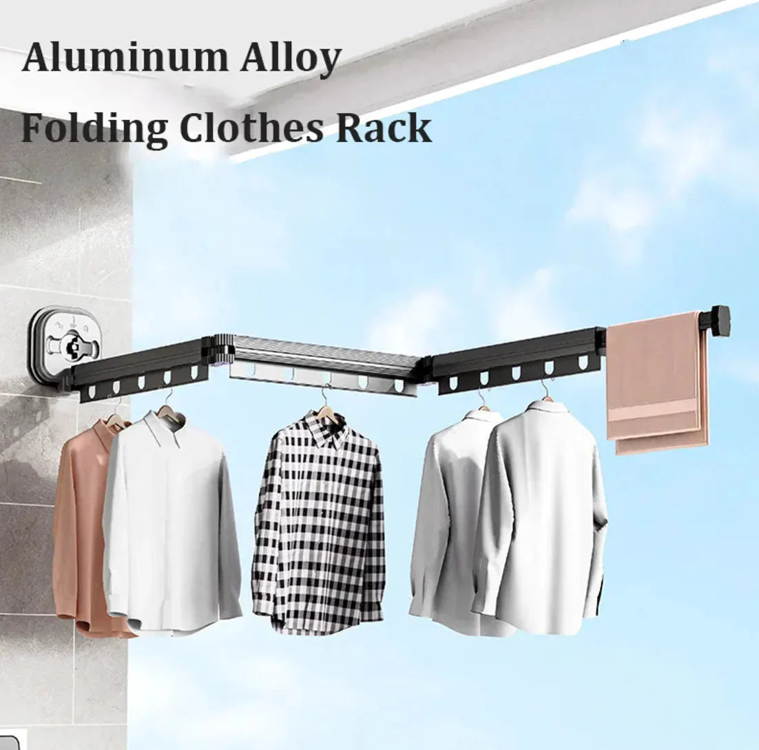 Retractable Aluminum Suction Cup Clothes Hanger Anti Spier