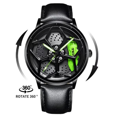 Car Wheel Hub Quartz Watch - Military Sport Design Anti Spier
