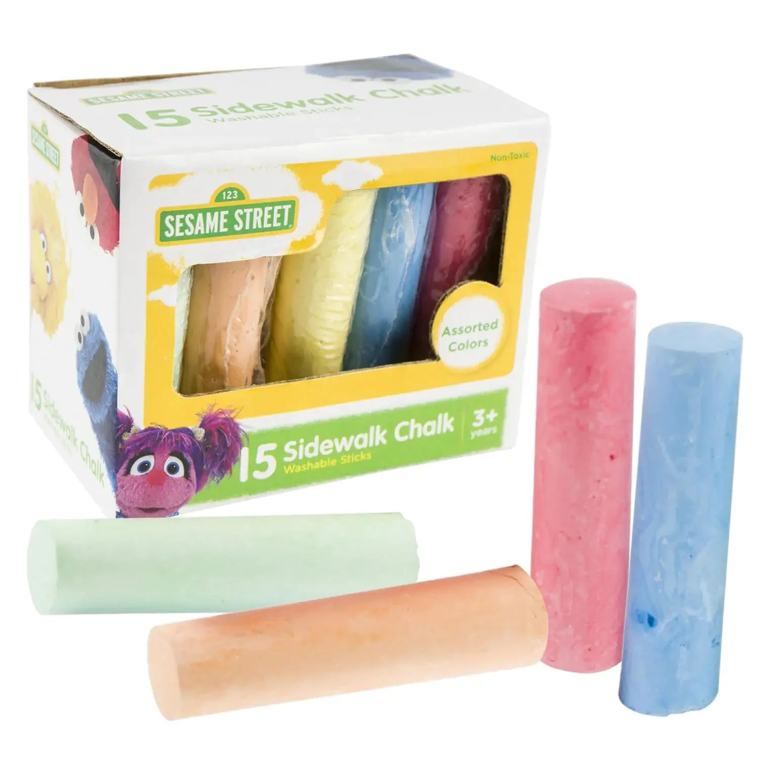 Sesame Street Chalk- Assorted Colors 15ct Anti Spier