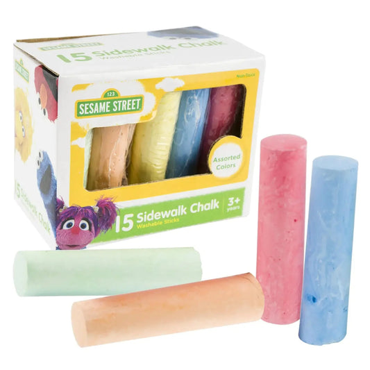 Sesame Street Chalk- Assorted Colors 15ct Anti Spier