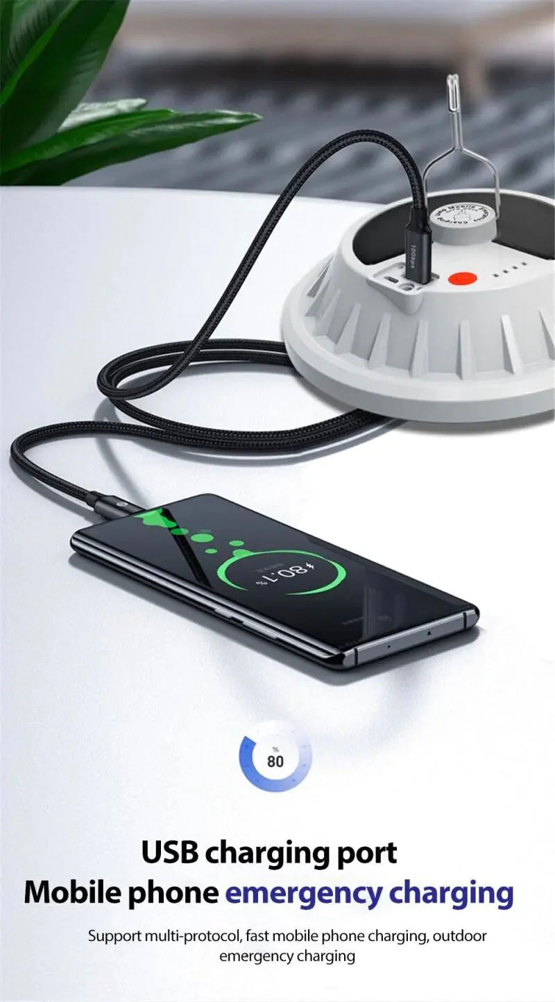 Rechargeable 60 LED Outdoor Camping Tent Light USB & Solar Lantern Hiking Lamp Anti Spier