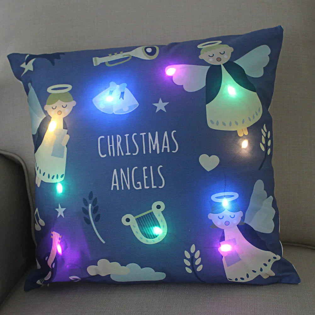 Super Soft Plush Christmas LED Lantern Pillowcase Anti Spier