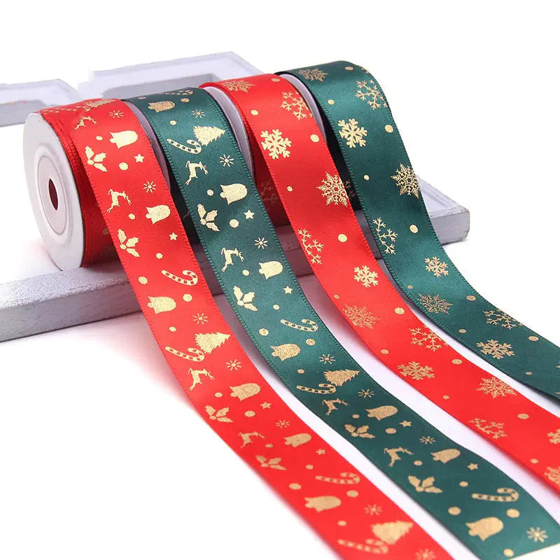 Ribbon Printed Christmas Design Decoration Gift Packing Anti Spier