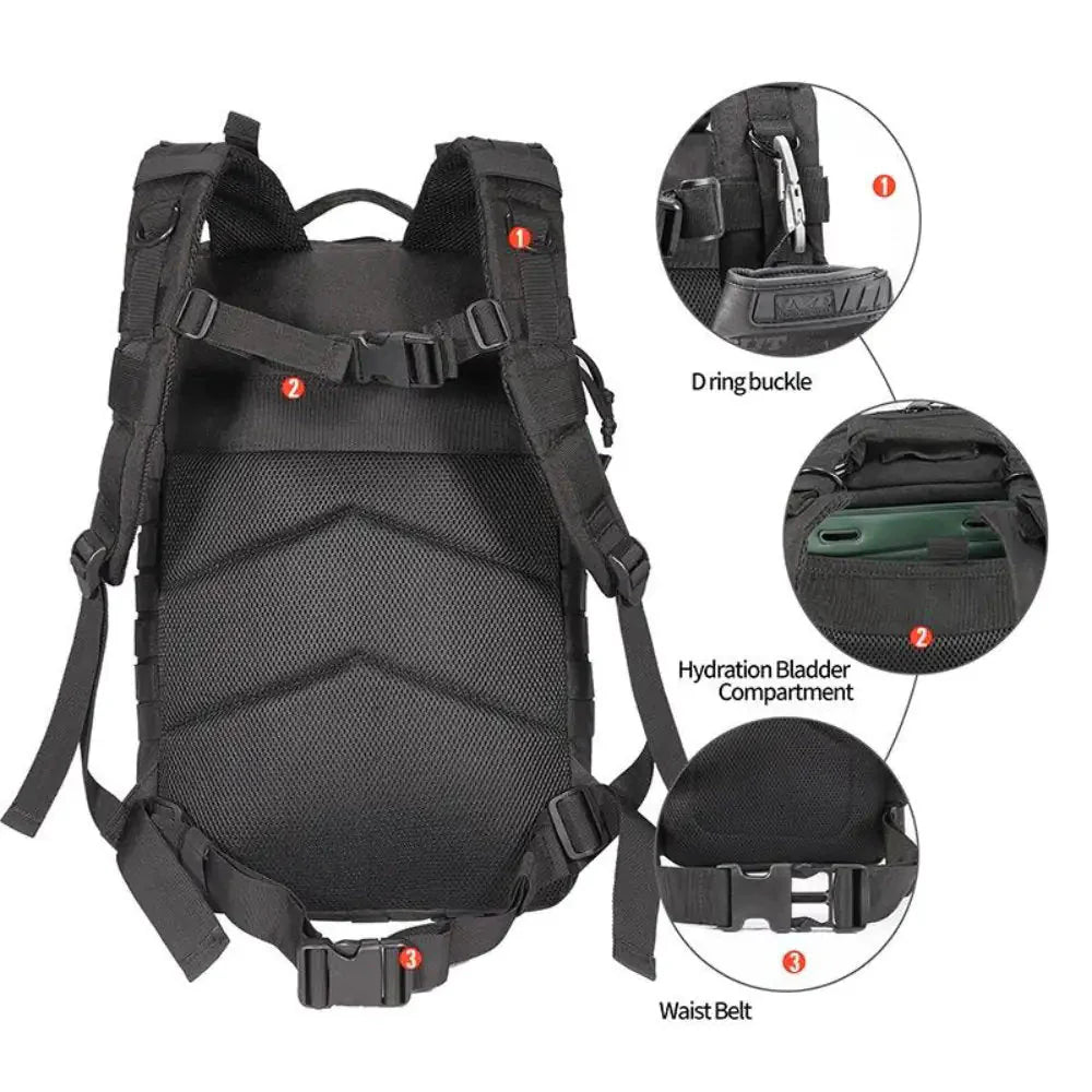 42L Tactical Backpack Bag with USA Patch Anti Spier