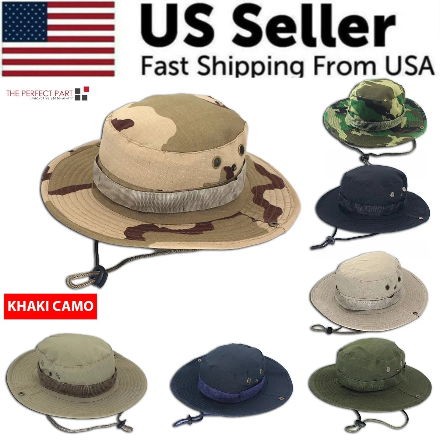 Boonie Bucket Hats Outdoor Fishing Hunting Wide Brim Mesh Camo Safari Sun Cap Anti Spier