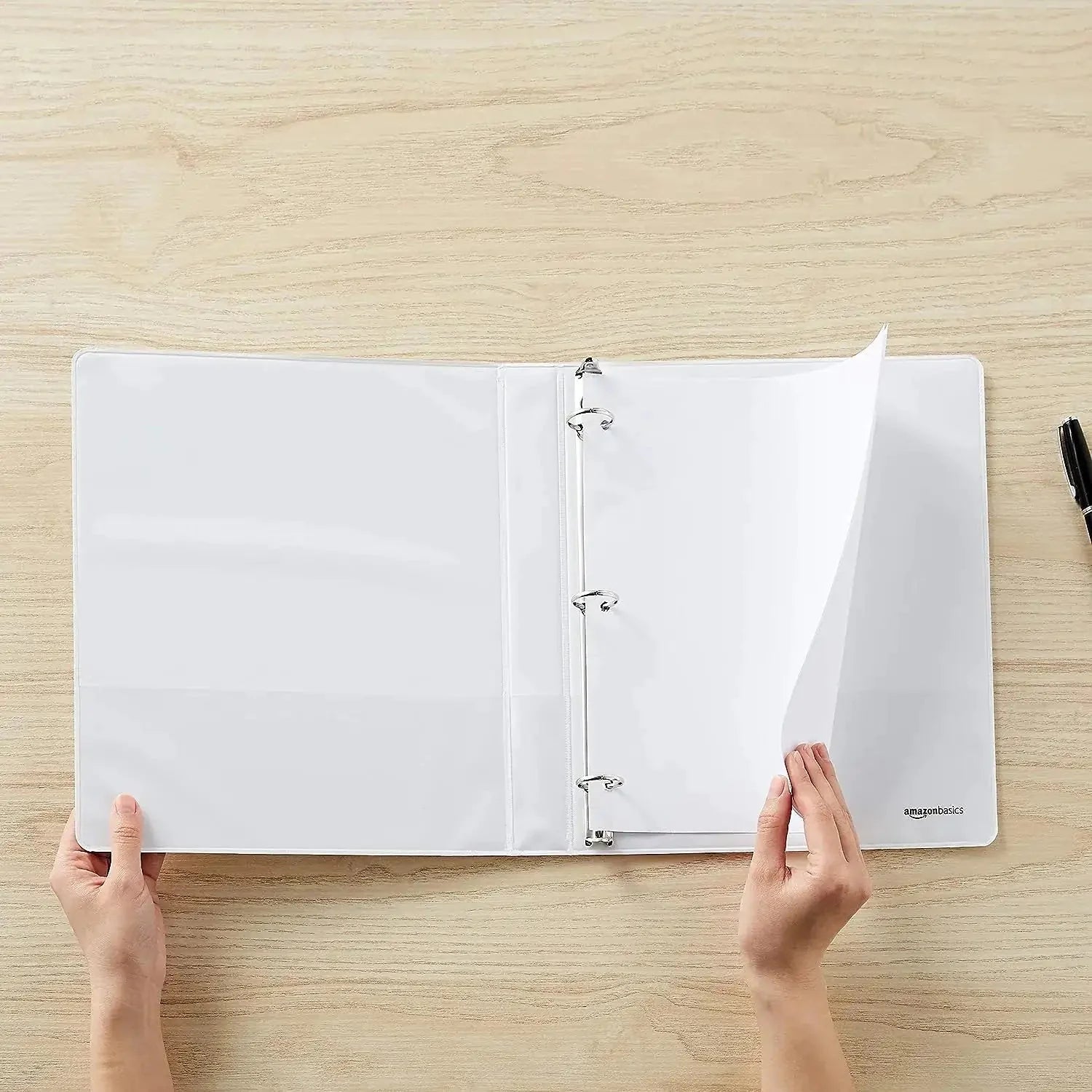 3 Ring Binder- 1" - White Anti Spier