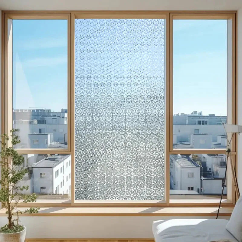 Static Cling Window Film - Frosted 3D Decorative Vinyl Anti Spier