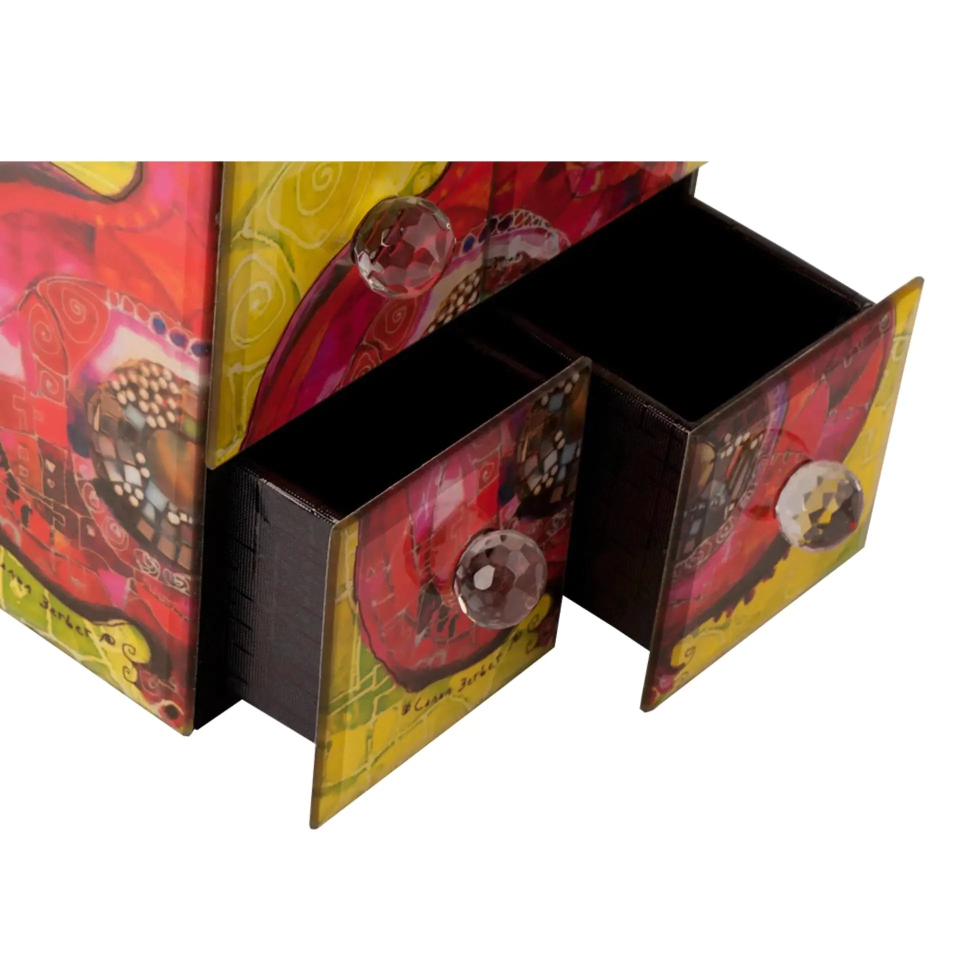 Biggdesign Glass Jewelry Box with 4 Drawers Anti Spier