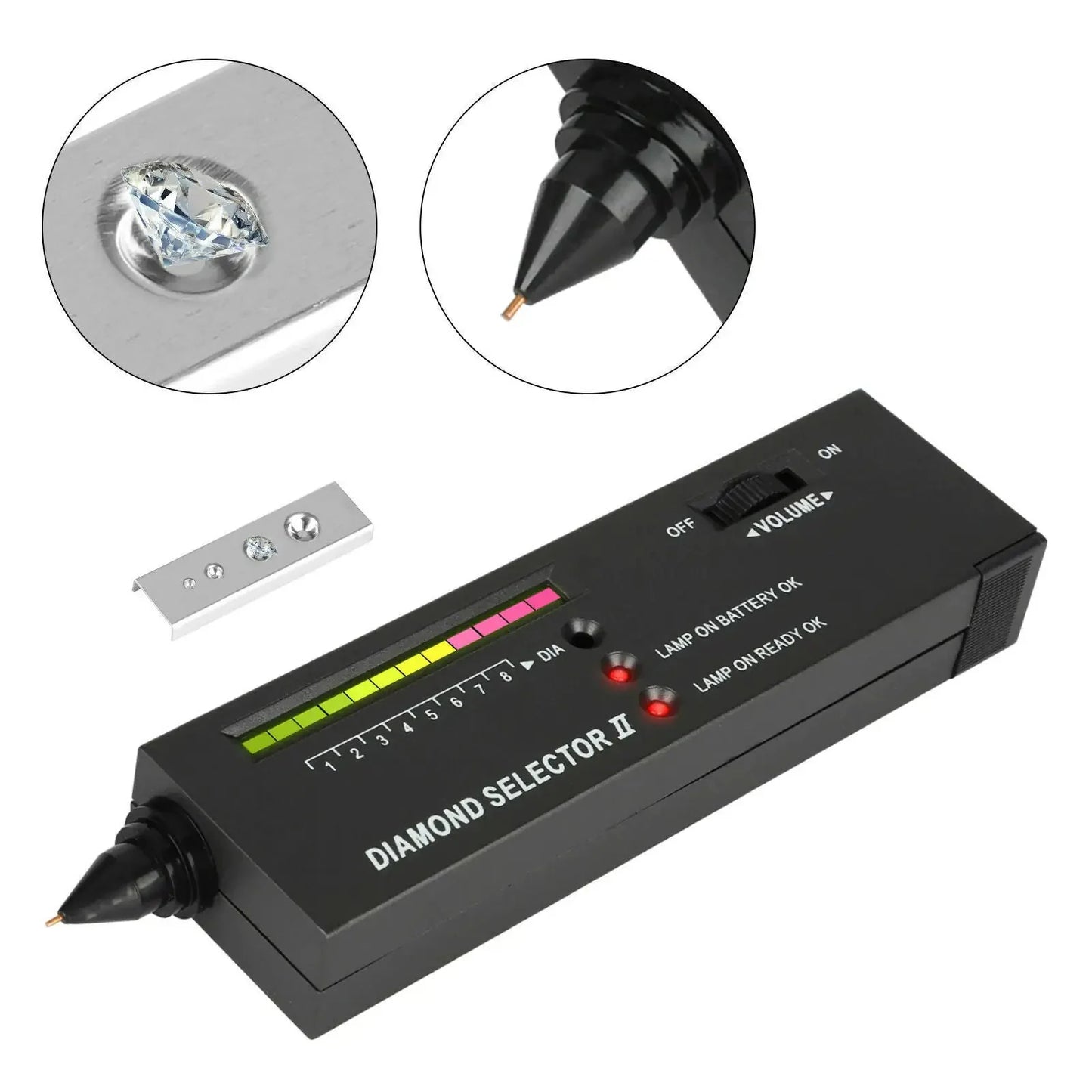 Portable Diamond Tester Selector Illuminated Jewelry Gemstone Testing Tool Kit Anti Spier