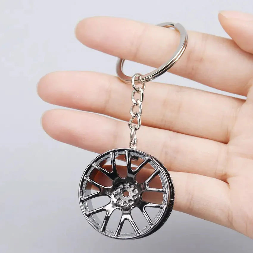 Wheel Rim Hub Tuning Keychain Anti Spier