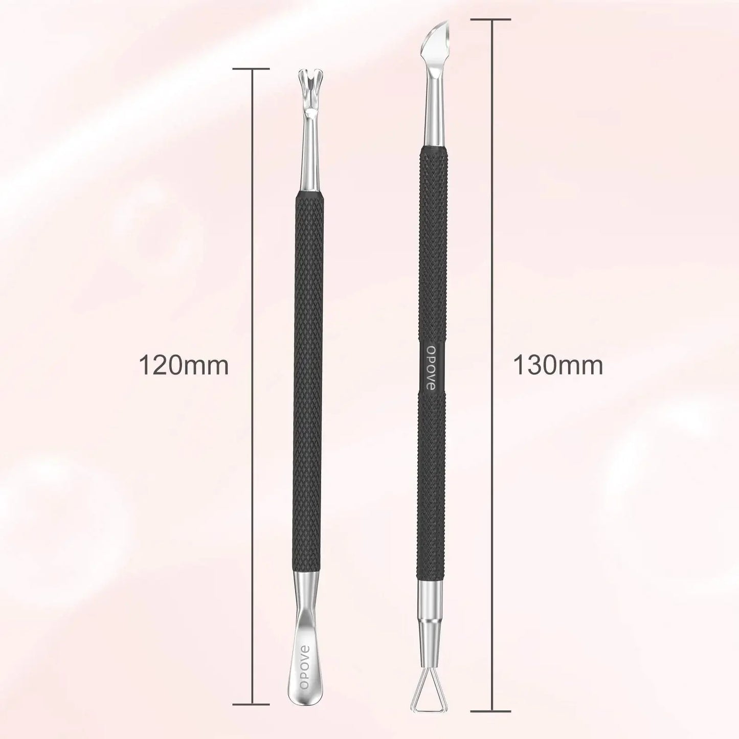 Cuticle Pusher Nail Polish Remover Stainless Steel Manicure Tool Set Gel Nail Polish Peeler Scraper Nail Cleaner Pedicure Kit for Fingernail and Toenail, opove P1, Matter Black… Buy X7 Get This 90% Off Anti Spier