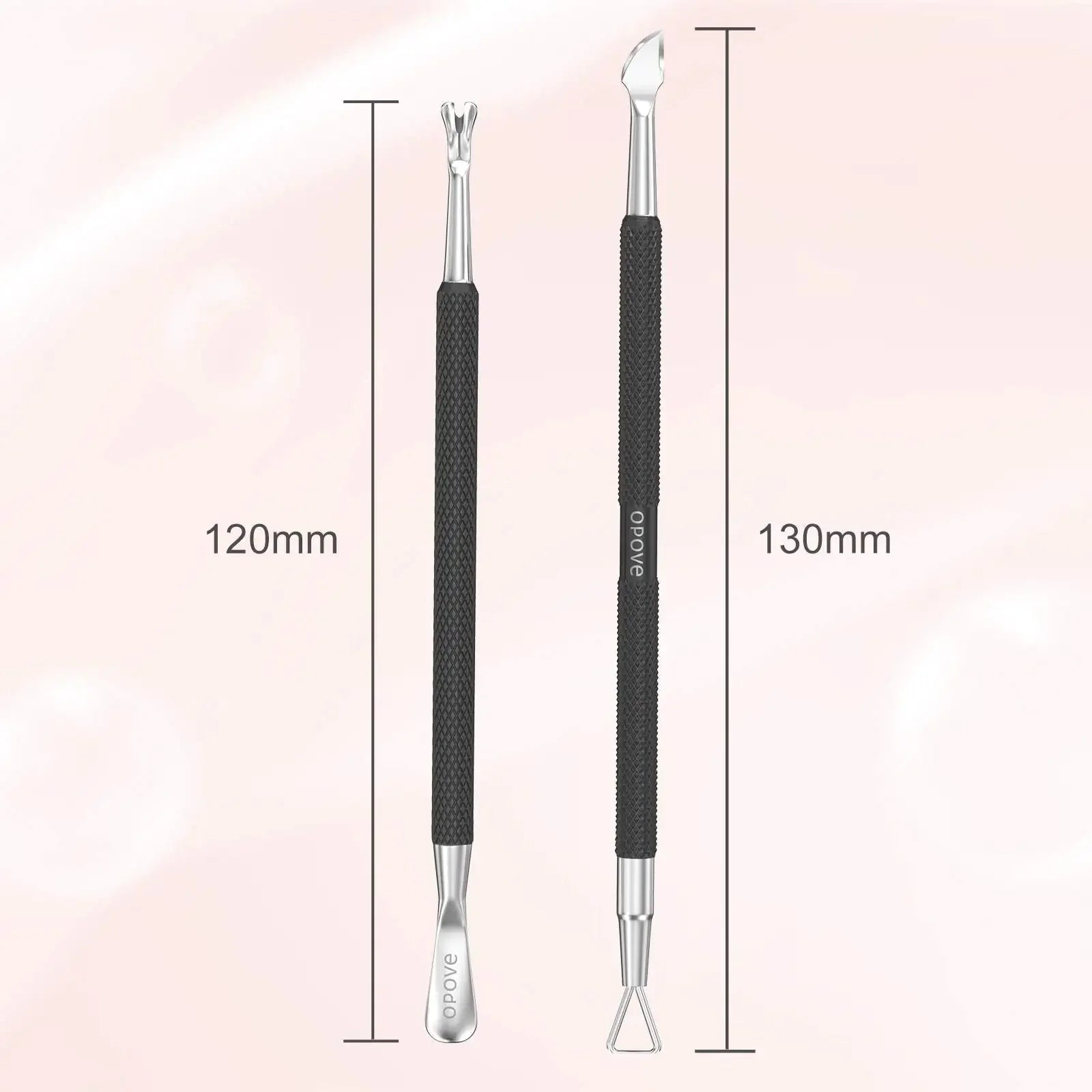 Cuticle Pusher Nail Polish Remover Stainless Steel Manicure Tool Set Gel Nail Polish Peeler Scraper Nail Cleaner Pedicure Kit for Fingernail and Toenail, opove P1, Matter Black… Buy X7 Get This 90% Off Anti Spier