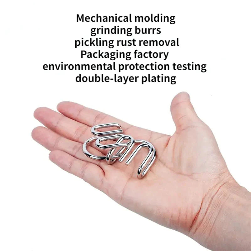 8-Piece Metal Montessori IQ Brain Teaser Puzzle Set for All Ages Anti Spier