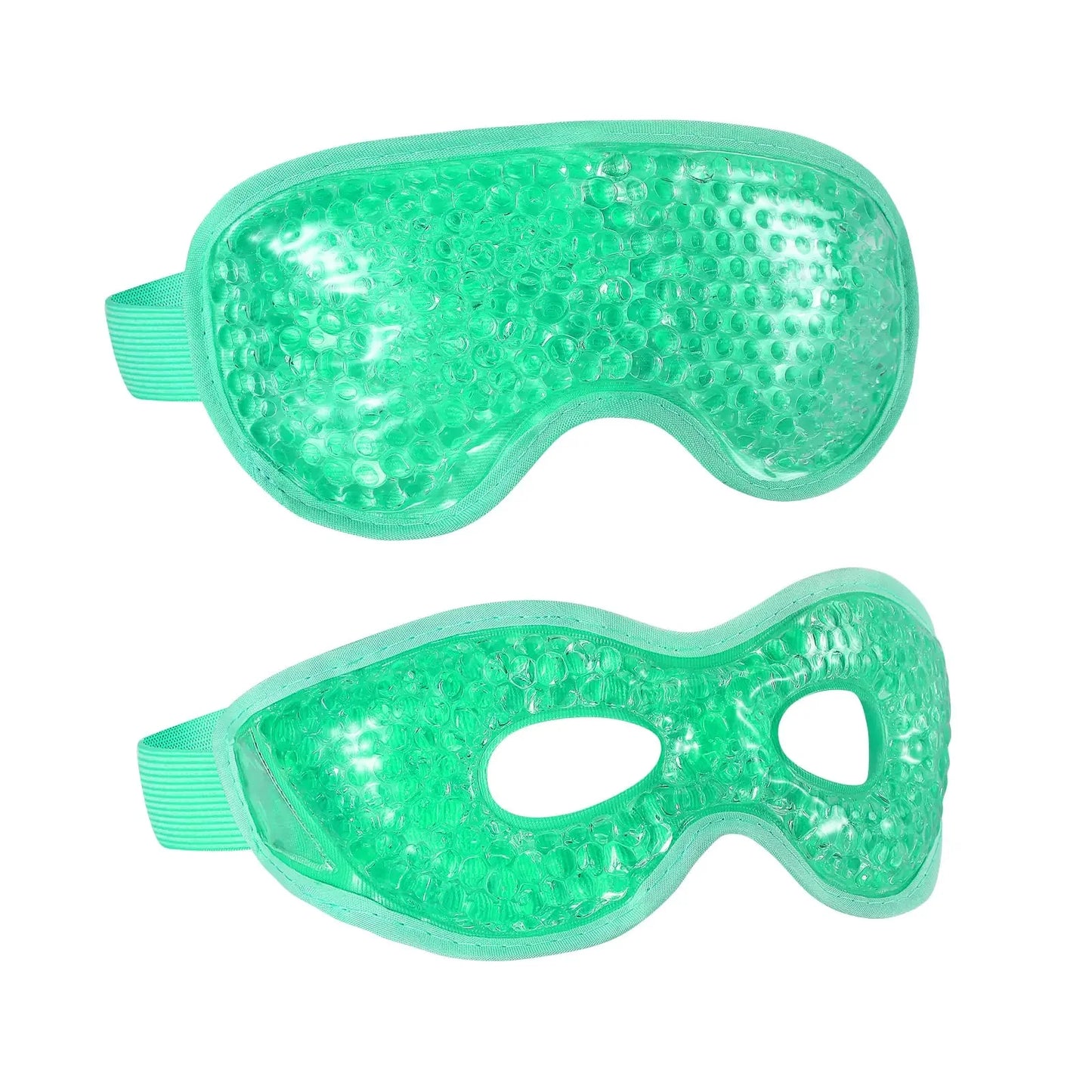 2PCS Gel Eye Mask Reusable Hot Cold Therapy Gel Bead Eye Mask for Puffiness /Dark Circles/Eye Bags /Dry Eyes/Headaches/Migraines/Stress Relief, Cooling Eye Mask Hot/Cold Compress Eye Mask (Green) Green Anti Spier