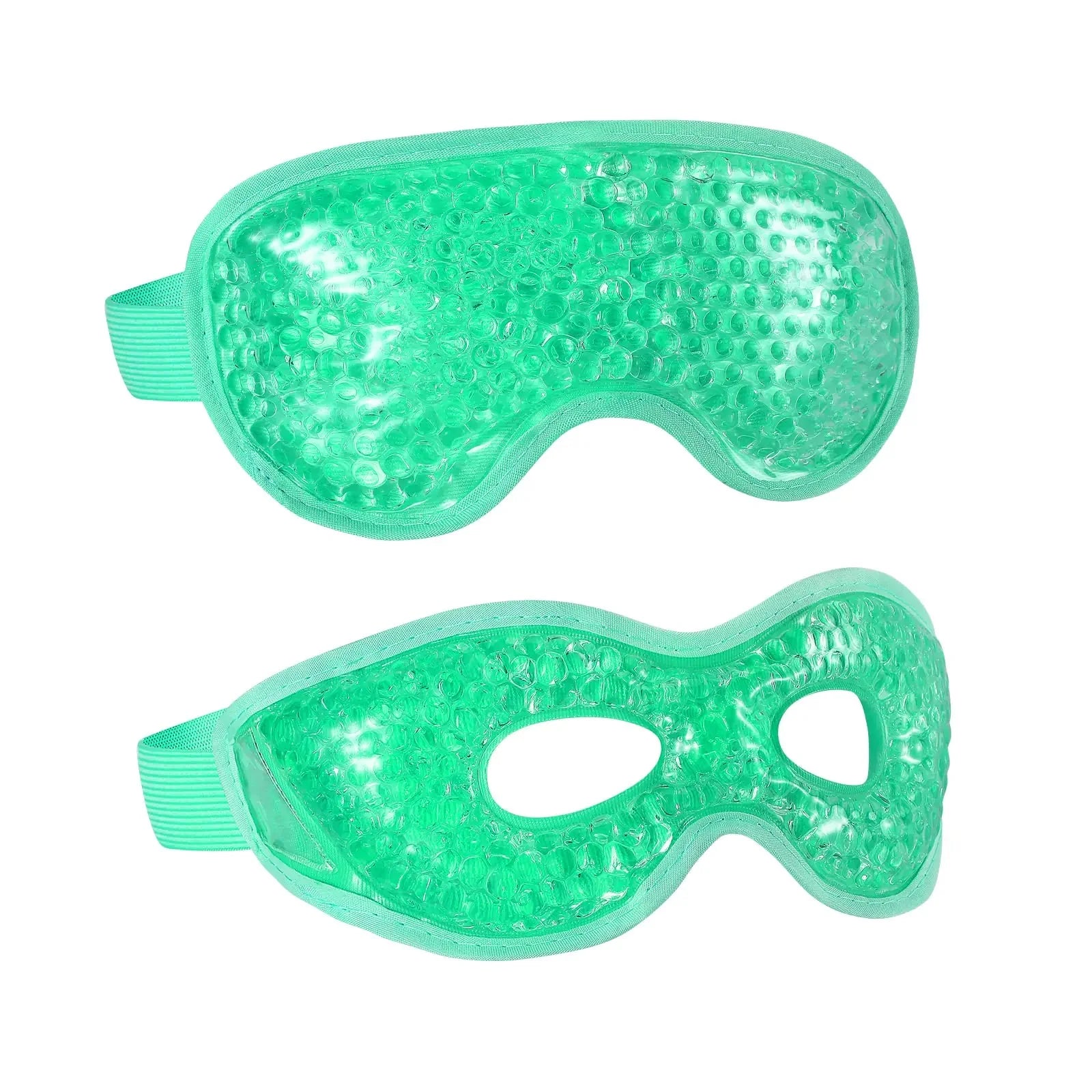 2PCS Gel Eye Mask Reusable Hot Cold Therapy Gel Bead Eye Mask for Puffiness /Dark Circles/Eye Bags /Dry Eyes/Headaches/Migraines/Stress Relief, Cooling Eye Mask Hot/Cold Compress Eye Mask (Green) Green Anti Spier