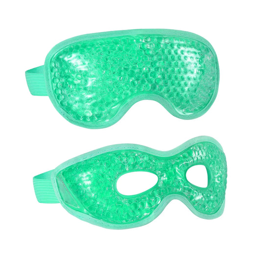 2PCS Gel Eye Mask Reusable Hot Cold Therapy Gel Bead Eye Mask for Puffiness /Dark Circles/Eye Bags /Dry Eyes/Headaches/Migraines/Stress Relief, Cooling Eye Mask Hot/Cold Compress Eye Mask (Green) Green Anti Spier