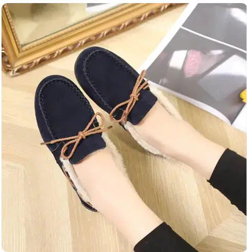 Winter Casual Plush Flat Shoes Anti Spier