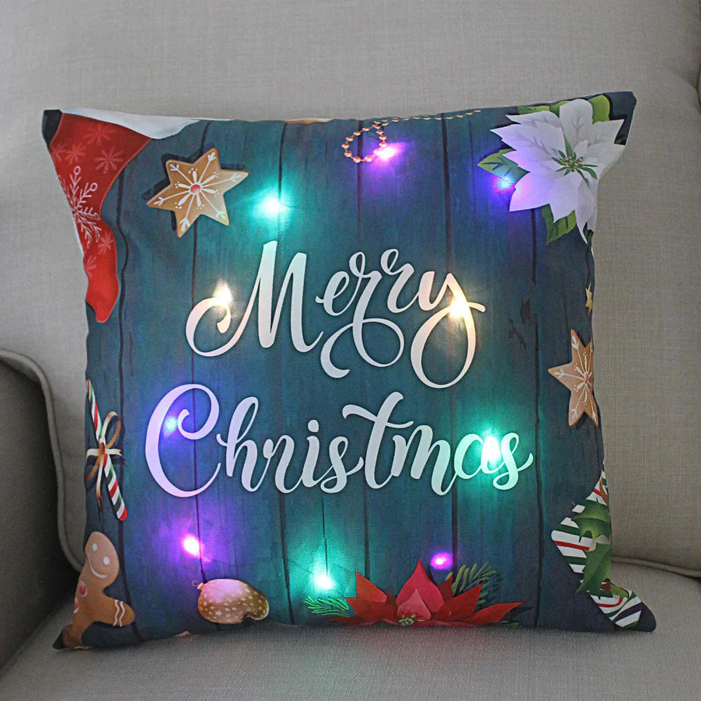 Super Soft Plush Christmas LED Lantern Pillowcase Anti Spier