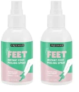 Freeman Flirty Feet Coconut and Aloe Instant Peeling Foot Spray, Softening Foot Peel Mask Exfoliates & Removes Dead Skin, Moisturizes Dry Feet, Clean Ingredients, 4 fl.oz./ 118 ml Bottle (Pack of 2) 4 Fl Oz (Pack of 2) Foot Peel Spray, 1 Count Anti Spier