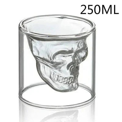 Double Layered Glass Skull Coffee Mug Anti Spier