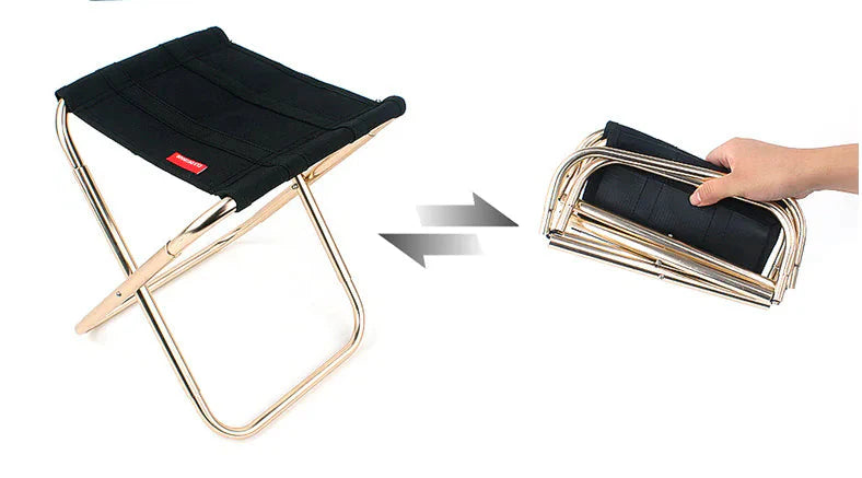 Outdoor Folding Chair - 7075 Aluminum Fishing Stool Anti Spier