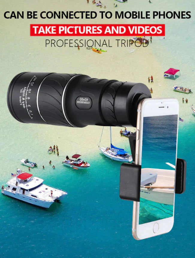 40X60 Monocular Binoculars With Night Vision BAK4 Prism High Power Waterproof Anti Spier