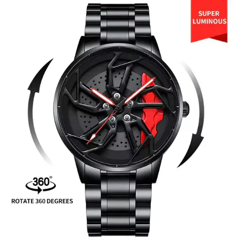 Men 3D Real Wheel Watches Anti Spier