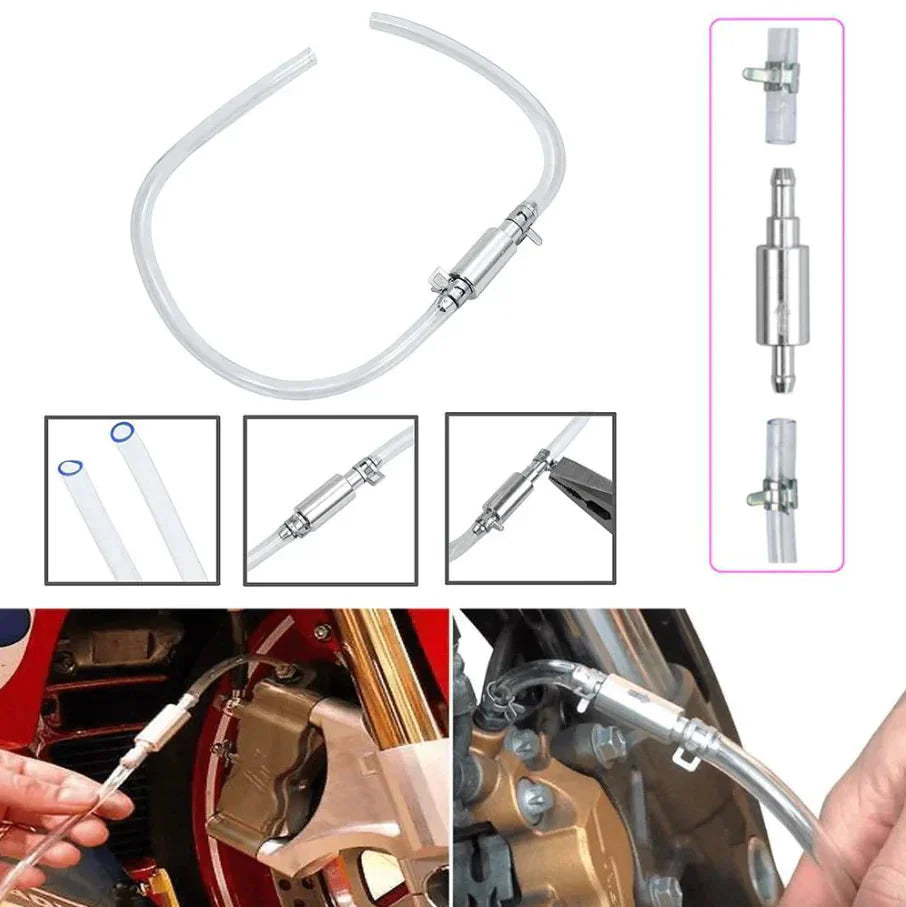 Car Motorcycle Clutch Brake Bleeder Hose One Way Valve Tube Bleeding Tool Set US Anti Spier