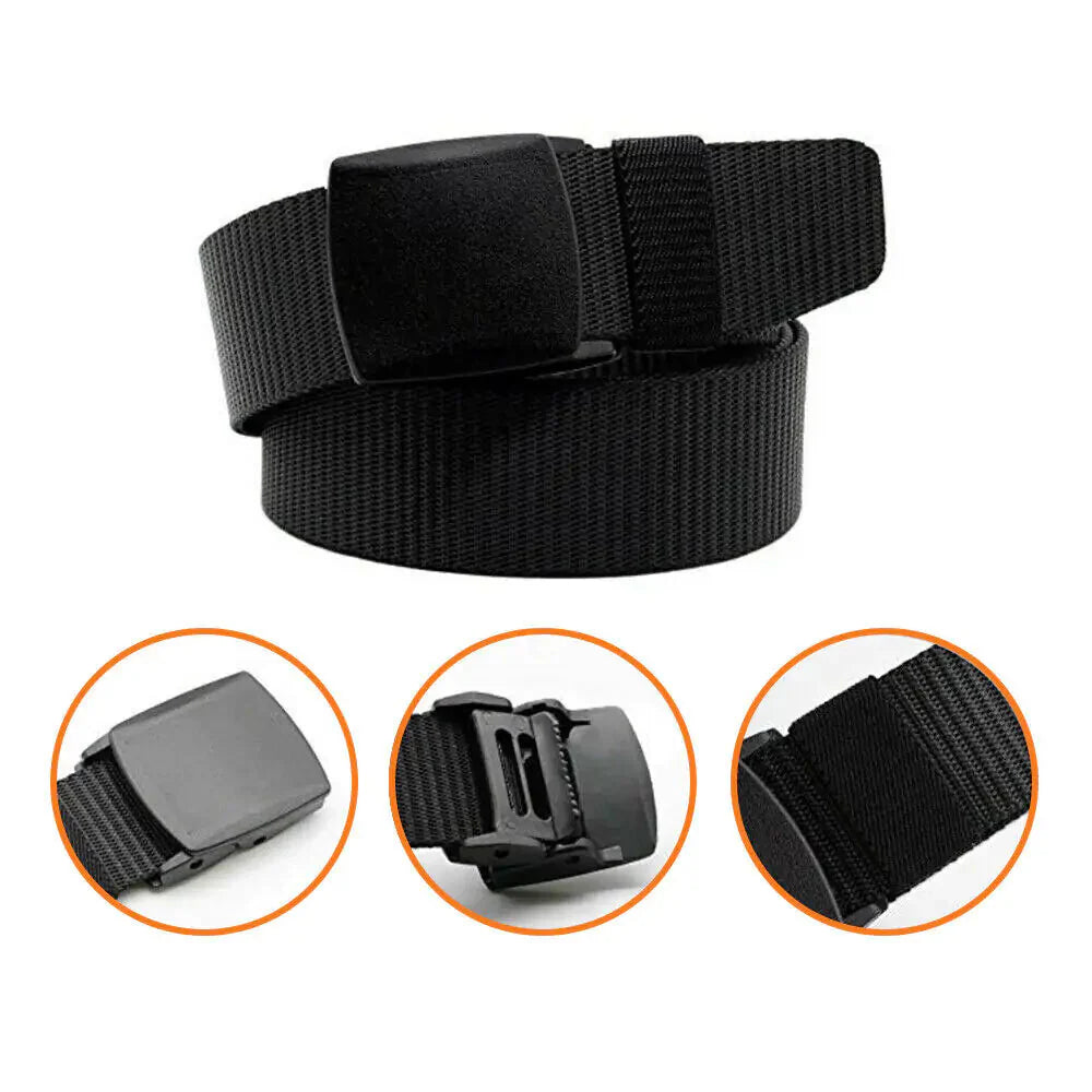 Men's Plastic Cam Buckle Nylon Belt Anti Spier
