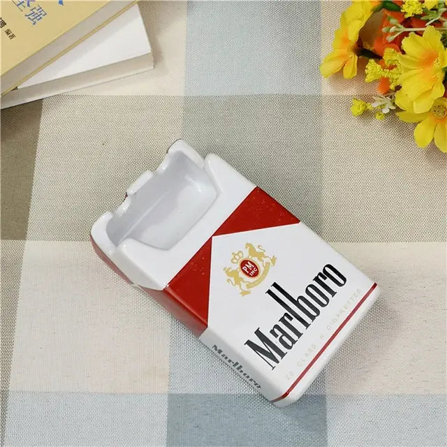Retro Ceramic Cigarette Case Ashtray Anti Spier