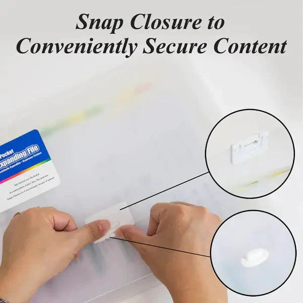 Expanding File Letter Size Translucent Poly 13-Pocket Anti Spier