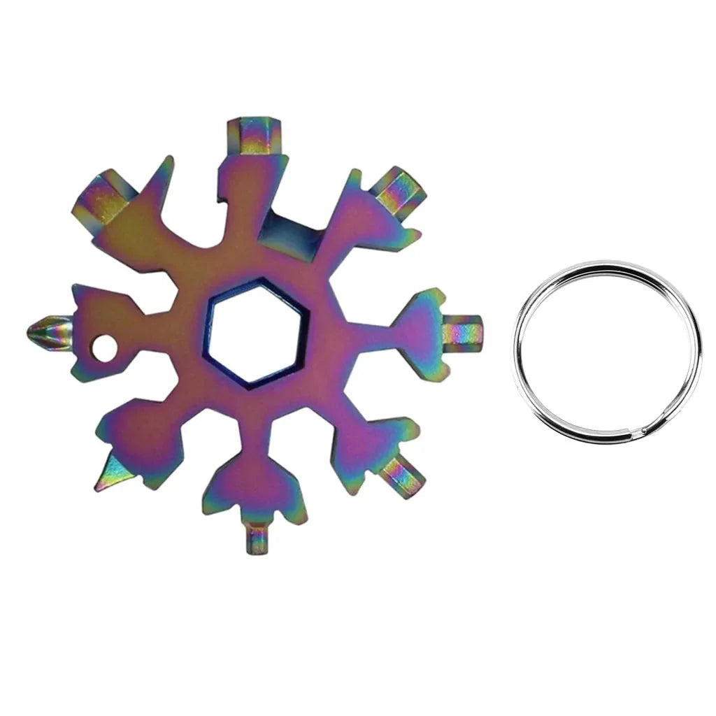 18-in-1 Snowflake Multi-Tool: Outdoor Camping Wrench, Bottle Opener, Screwdriver Anti Spier